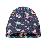 Mermaid Cartoon Pattern Print Beanie