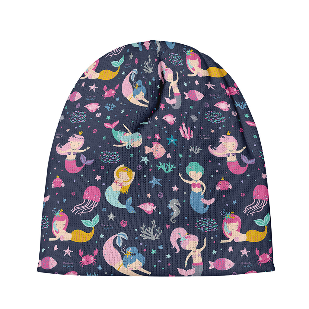 Mermaid Cartoon Pattern Print Beanie