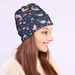 Mermaid Cartoon Pattern Print Beanie