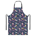 Mermaid Cartoon Pattern Print Bib Apron With Pocket