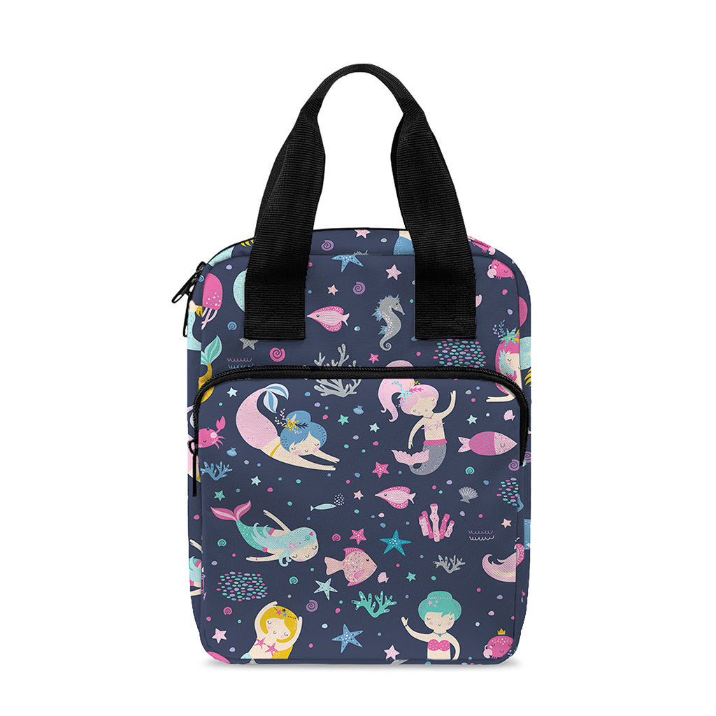 Mermaid Cartoon Pattern Print Bible Tote Bag
