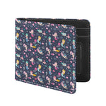 Mermaid Cartoon Pattern Print Bifold Wallet