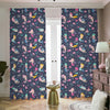 Mermaid Cartoon Pattern Print Blackout Pencil Pleat Curtains