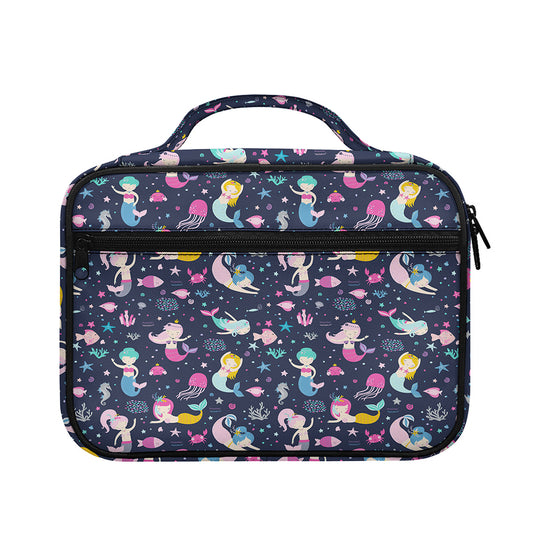 Mermaid Cartoon Pattern Print Briefcase Bible Bag