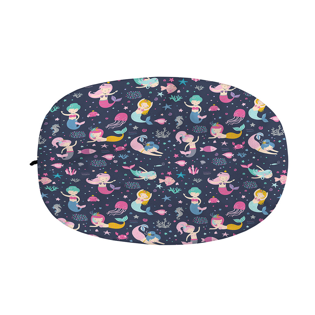 Mermaid Cartoon Pattern Print Car Side Mirror Covers