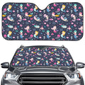 Mermaid Cartoon Pattern Print Car Windshield Sun Shade
