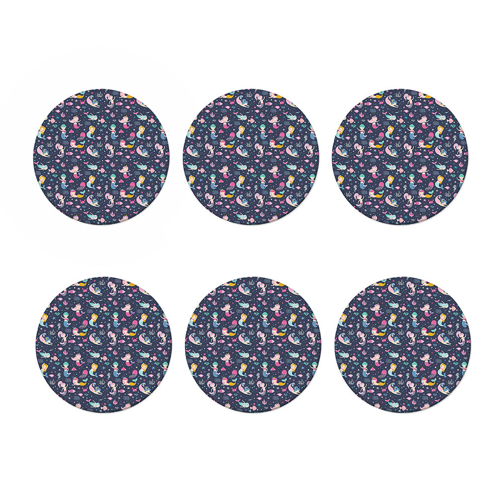 Mermaid Cartoon Pattern Print Coaster Set