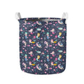 Mermaid Cartoon Pattern Print Collapsible Laundry Basket