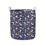 Mermaid Cartoon Pattern Print Collapsible Laundry Basket