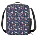 Mermaid Cartoon Pattern Print Crossbody Lunch Bag