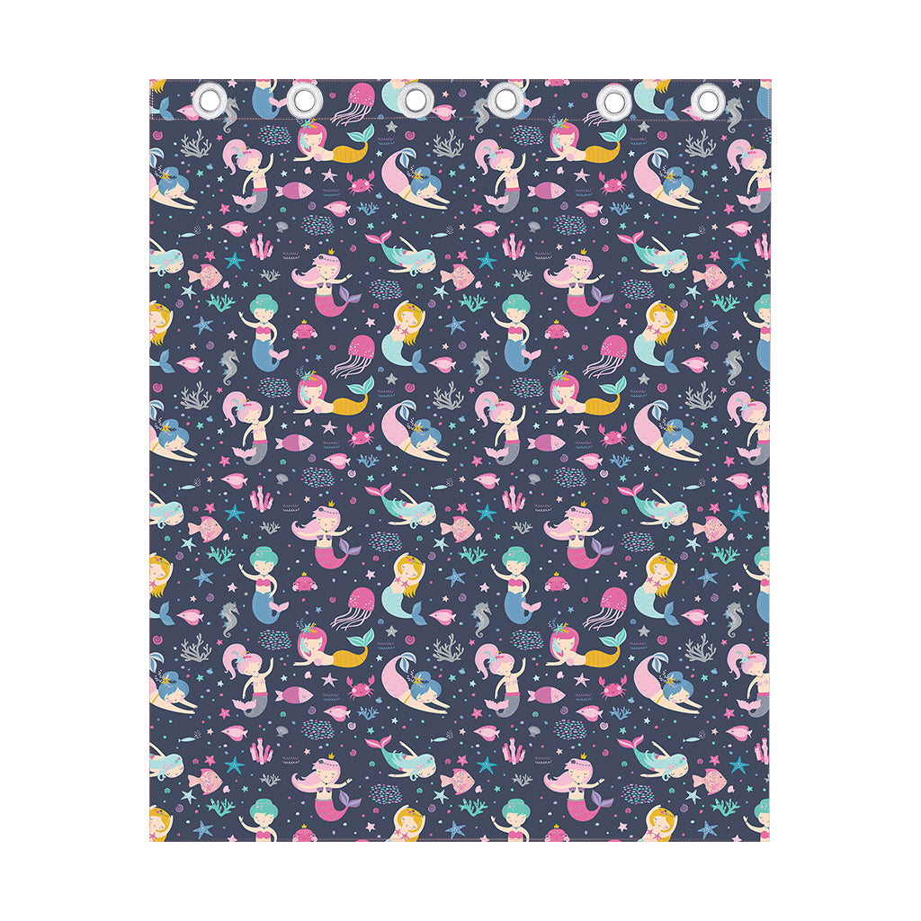 Mermaid Cartoon Pattern Print Curtain