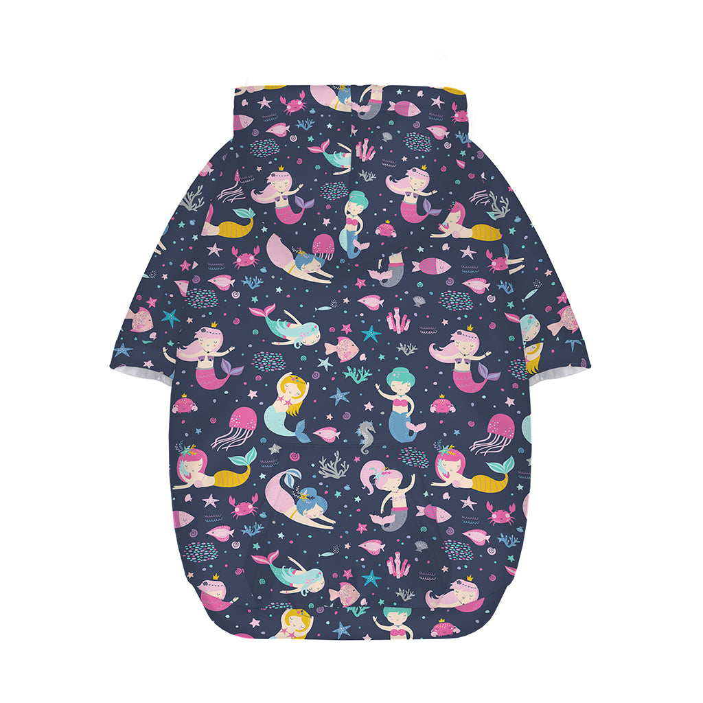 Mermaid Cartoon Pattern Print Dog Zip Up Hoodie