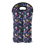 Mermaid Cartoon Pattern Print Double Neoprene Wine Tote