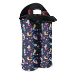Mermaid Cartoon Pattern Print Double Neoprene Wine Tote
