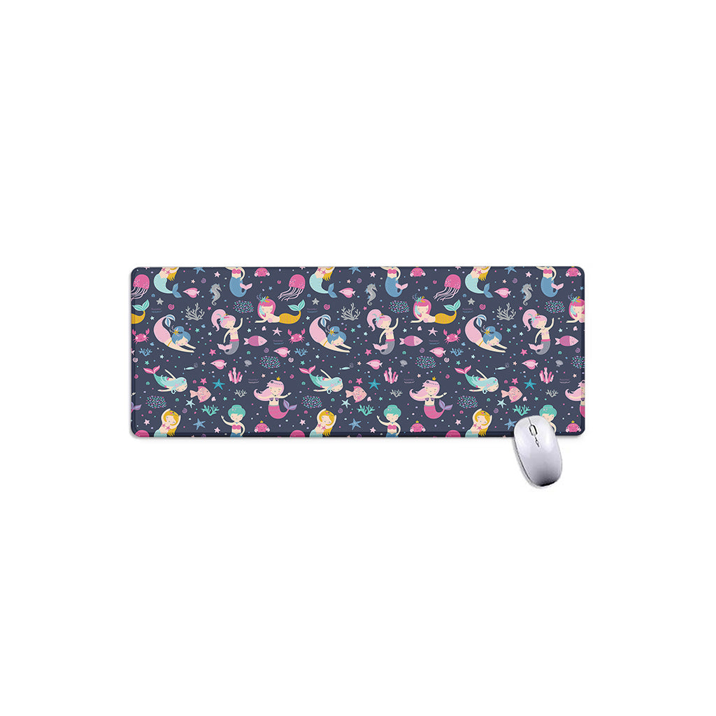 Mermaid Cartoon Pattern Print Extended Mouse Pad