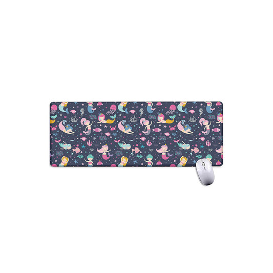 Mermaid Cartoon Pattern Print Extended Mouse Pad