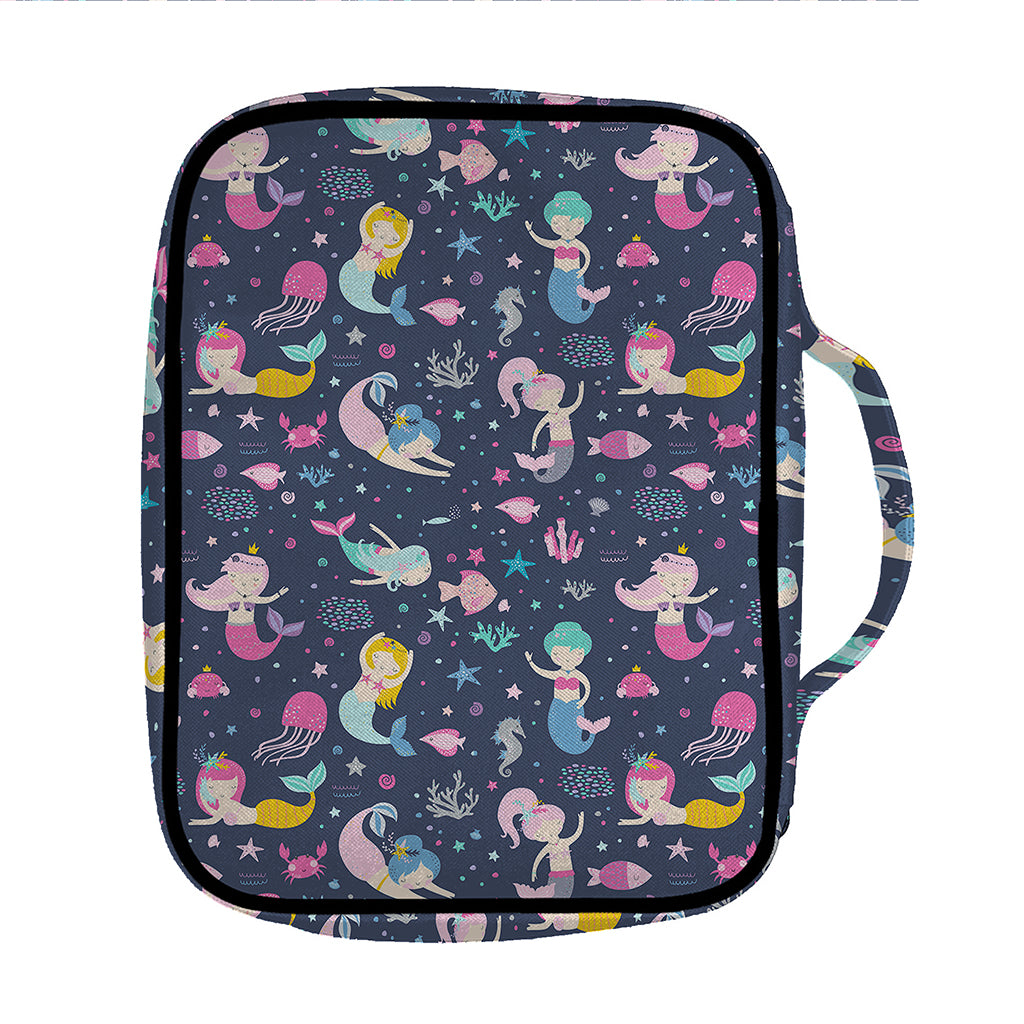Mermaid Cartoon Pattern Print Front Pocket Bible Bag