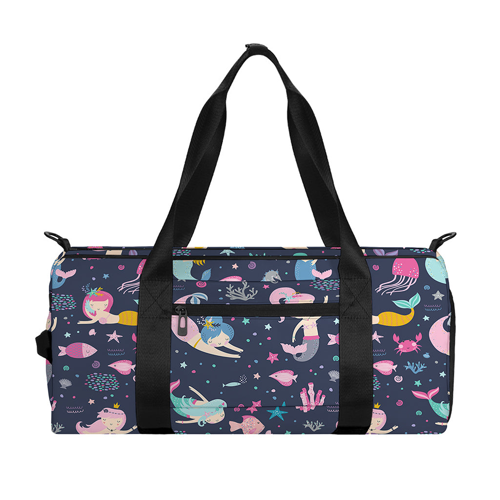 Mermaid Cartoon Pattern Print Gym Bag