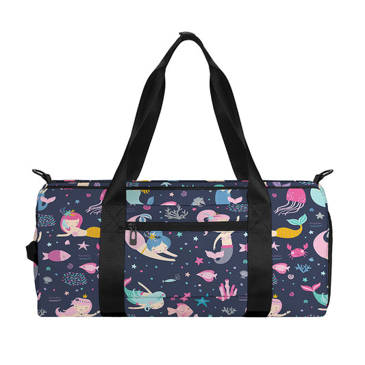 Mermaid Cartoon Pattern Print Gym Bag