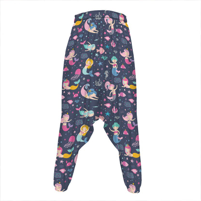 Mermaid Cartoon Pattern Print Hammer Pants