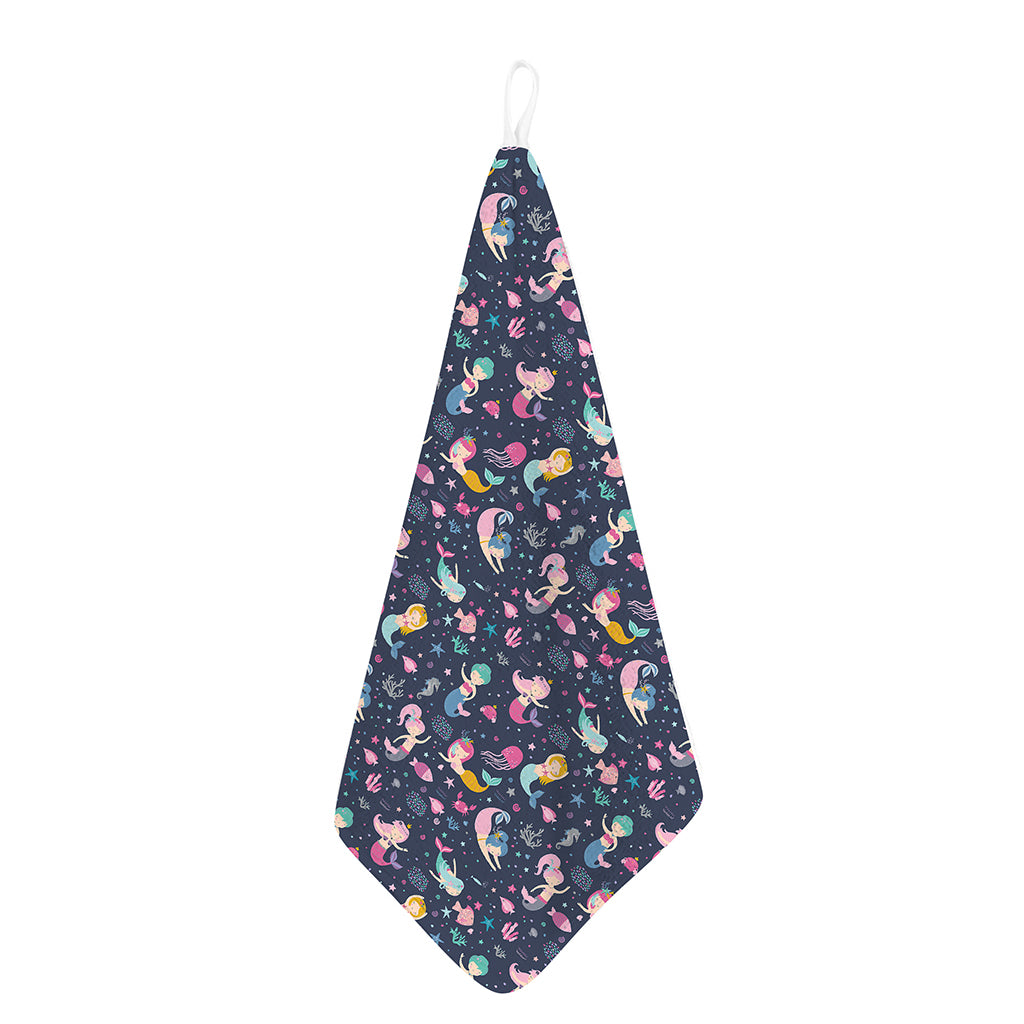 Mermaid Cartoon Pattern Print Hand Towel