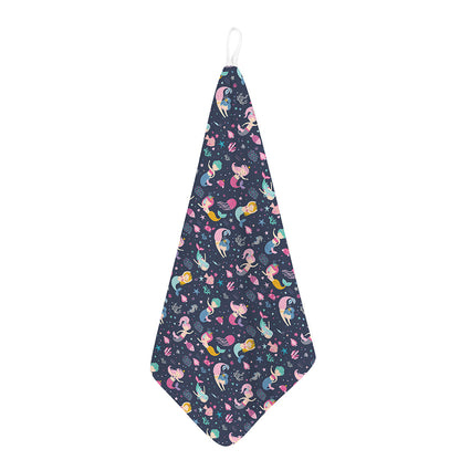 Mermaid Cartoon Pattern Print Hand Towel