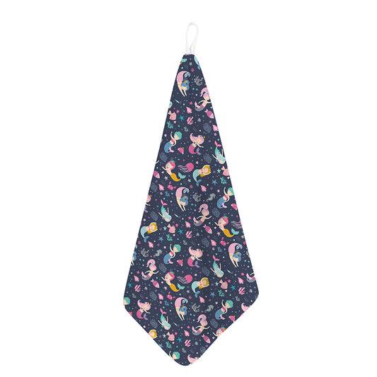 Mermaid Cartoon Pattern Print Hand Towel