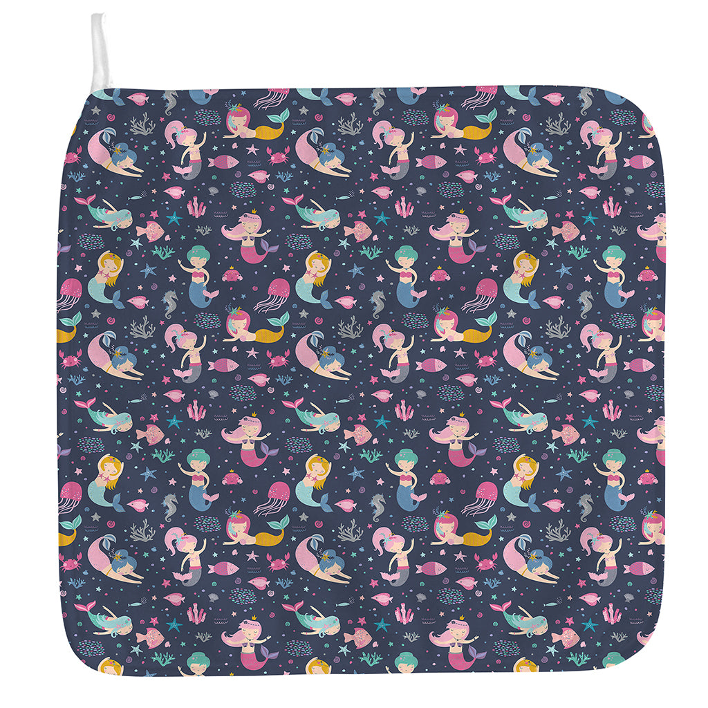 Mermaid Cartoon Pattern Print Hand Towel