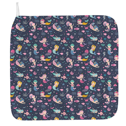 Mermaid Cartoon Pattern Print Hand Towel