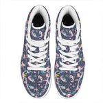 Mermaid Cartoon Pattern Print High Top Leather Sneakers