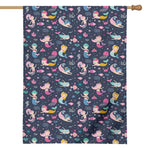Mermaid Cartoon Pattern Print House Flag
