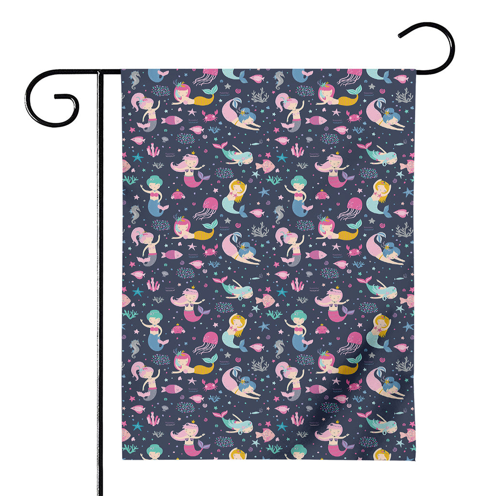 Mermaid Cartoon Pattern Print House Flag