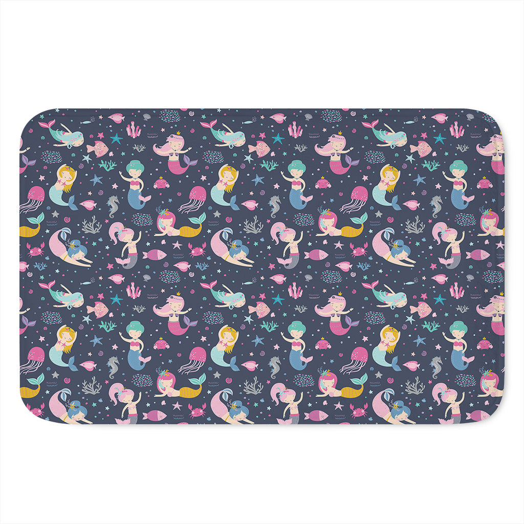 Mermaid Cartoon Pattern Print Indoor Door Mat