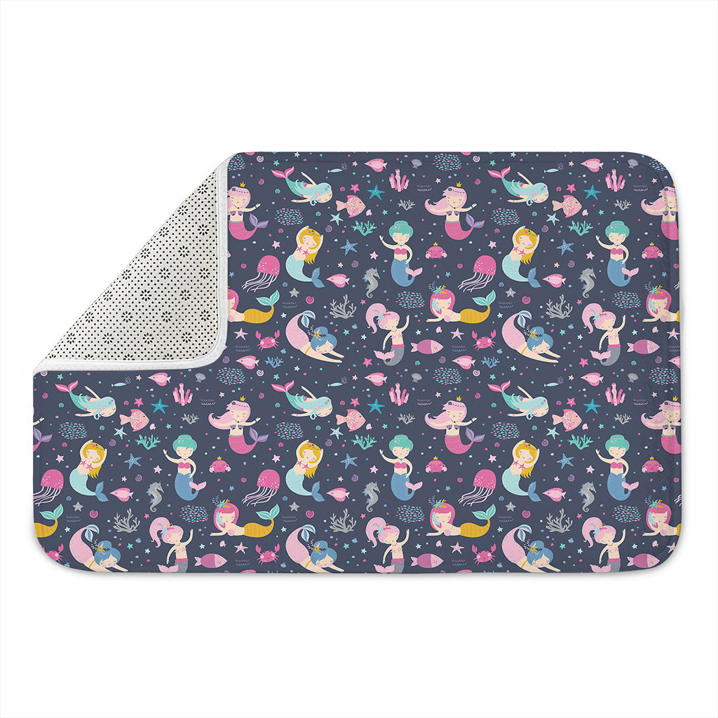 Mermaid Cartoon Pattern Print Indoor Door Mat