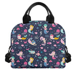 Mermaid Cartoon Pattern Print Insulated Lunch Bag