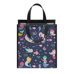 Mermaid Cartoon Pattern Print Insulated Lunch Tote