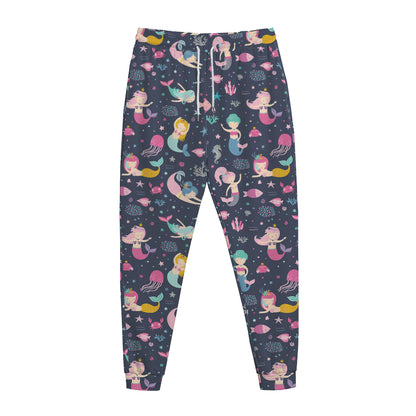 Mermaid Cartoon Pattern Print Jogger Pants