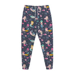 Mermaid Cartoon Pattern Print Jogger Pants