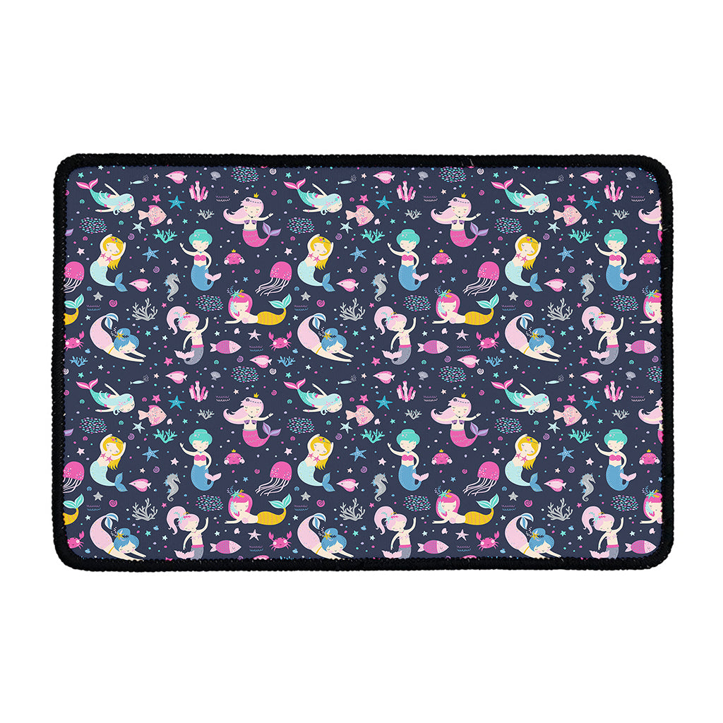Mermaid Cartoon Pattern Print Kitchen Mat