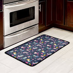 Mermaid Cartoon Pattern Print Kitchen Mat