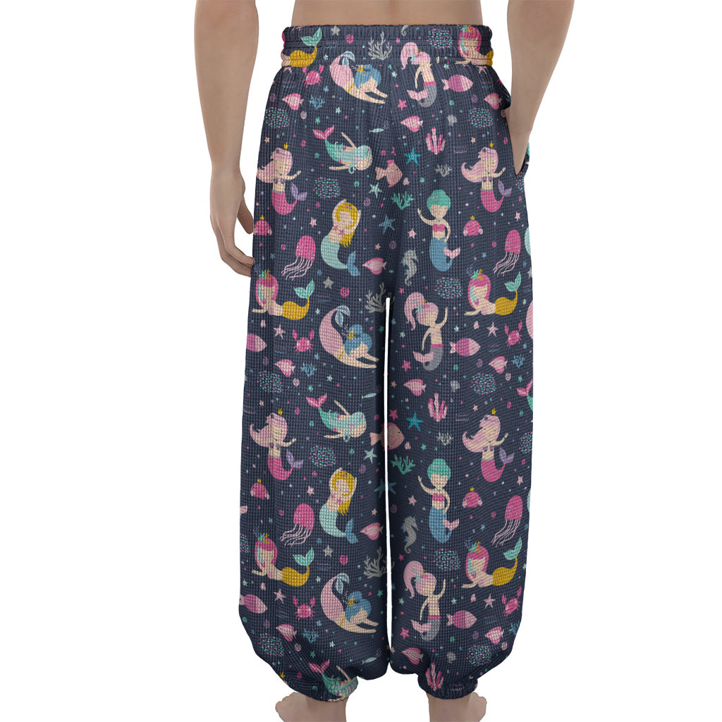 Mermaid Cartoon Pattern Print Lantern Pants