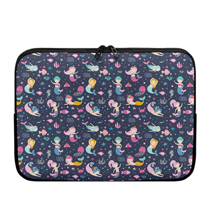 Mermaid Cartoon Pattern Print Laptop Sleeve