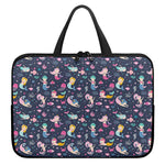 Mermaid Cartoon Pattern Print Laptop Sleeve With Handle