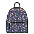 Mermaid Cartoon Pattern Print Leather Backpack
