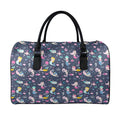 Mermaid Cartoon Pattern Print Leather Duffel Bag