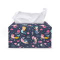 Mermaid Cartoon Pattern Print Leather Tissue Box Cover