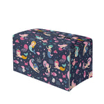 Mermaid Cartoon Pattern Print Leather Tissue Box Cover
