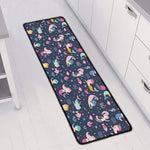 Mermaid Cartoon Pattern Print Long Kitchen Mat
