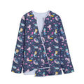 Mermaid Cartoon Pattern Print Long Sleeve Short Coat