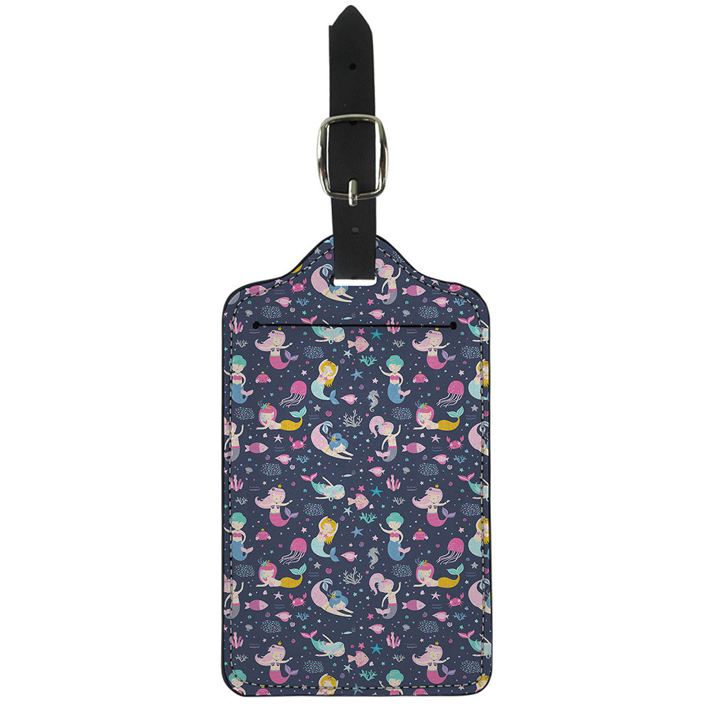 Mermaid Cartoon Pattern Print Luggage Tag